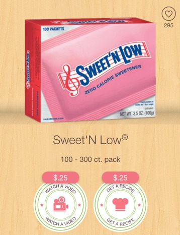 sweet n low ibotta