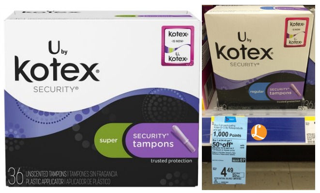 u by kotex Walgreens