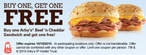 Arby's: BOGO Free Beef n Cheddar Sandwich | Living Rich With Coupons ...