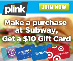 Plink: Free $10 Gift Card with Subway Purchase {New Members Only ...