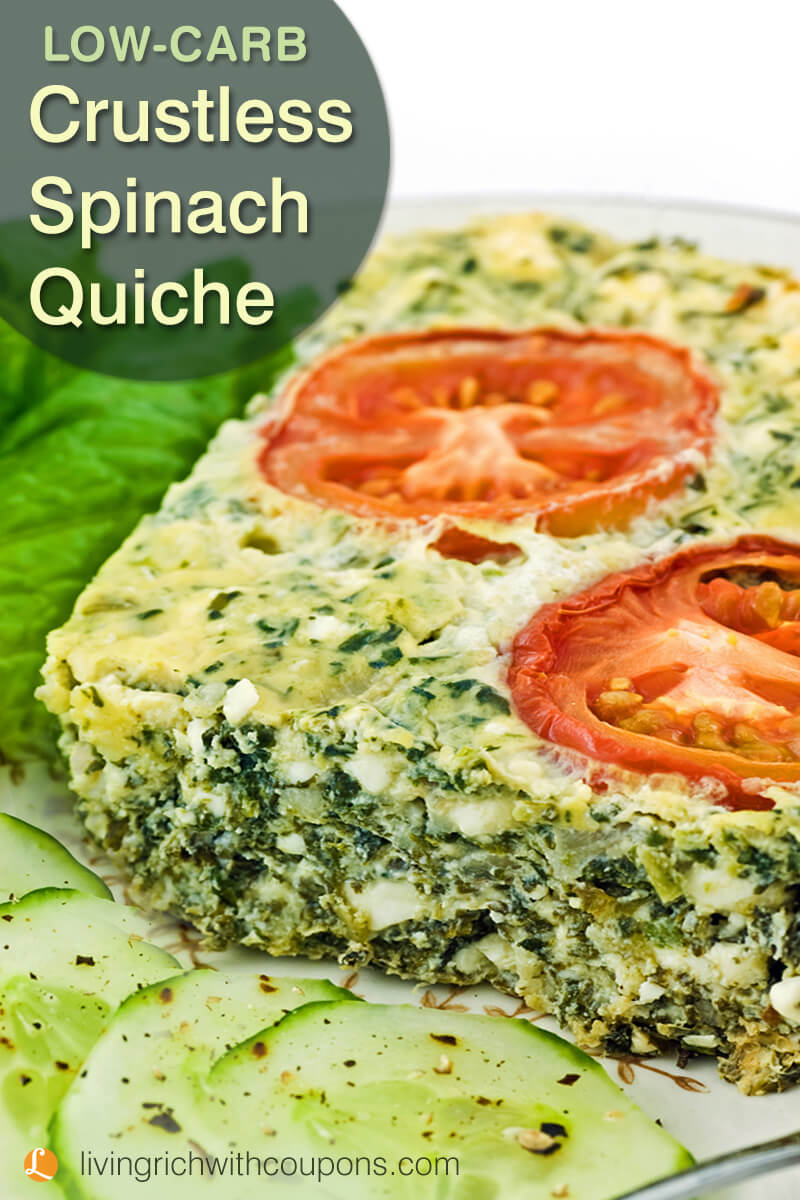 Crustless Spinach Quiche (low-carb) Recipe | Living Rich With Coupons®