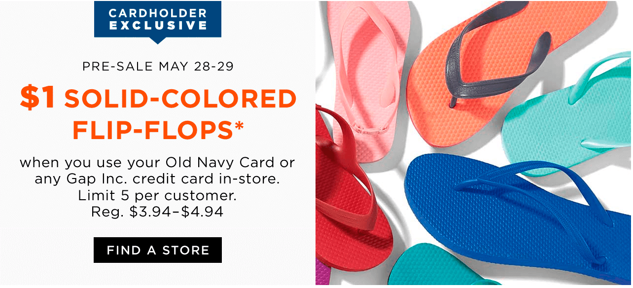 Old Navy 1 Flip Flop Sale 5/28 5/29 {Cardholders Only} Living Rich