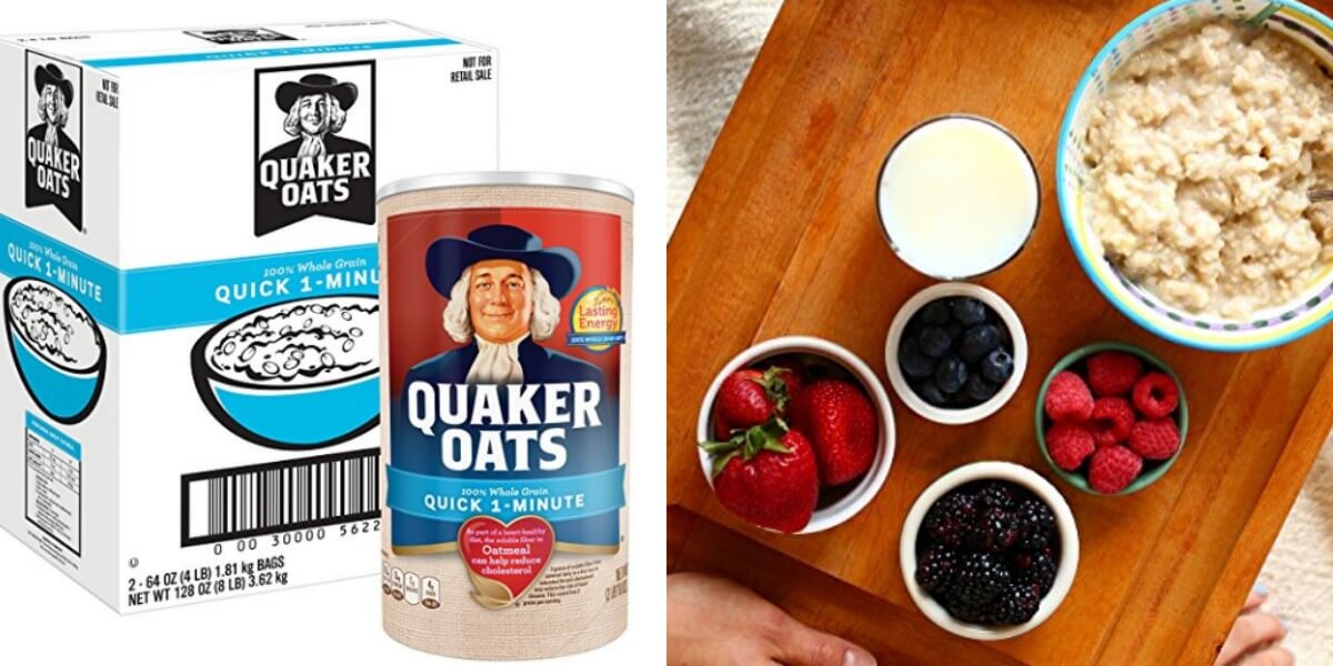 Quaker Oats Quick 1 Minute Oatmeal 128 Ounces $7.67 {$1.10/Can ...