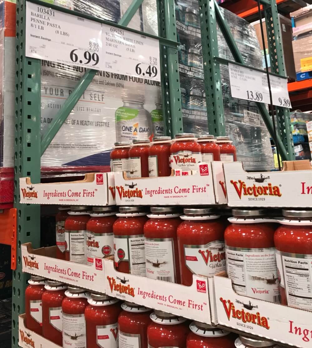 Costco Hot Deal on Victoria White Linen Marinara Sauce Living Rich