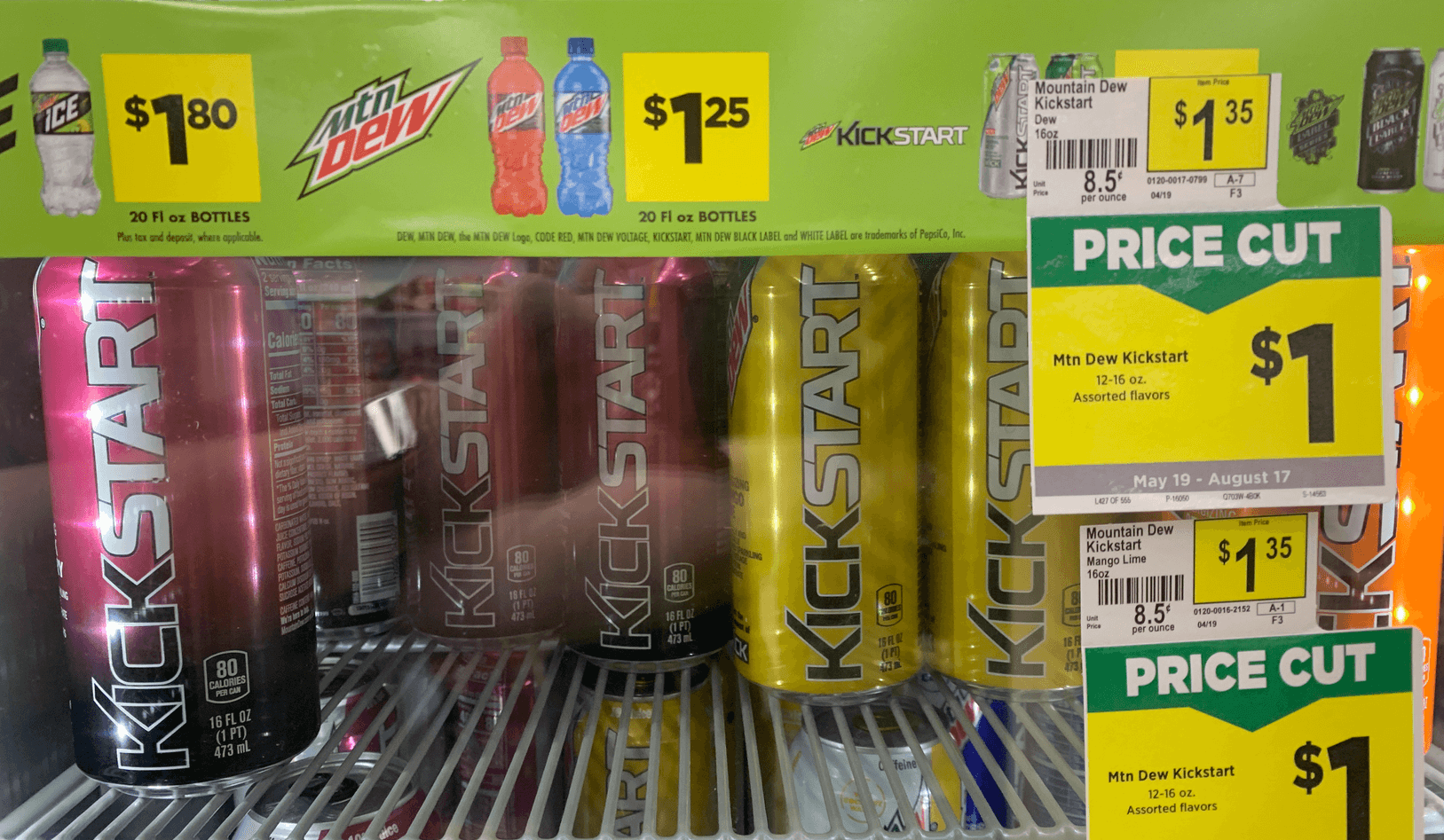 Mountain Dew Kickstart Energy Drinks Just 0.50 at Dollar General