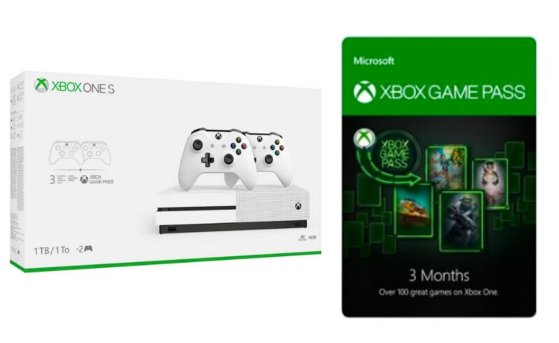 xbox one s 1tb bundle with 2 controllers and 3 month game pass