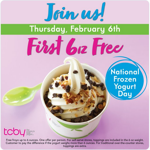 National Frozen Yogurt Day – Free Yogurt at TCBY & more! | Living Rich ...