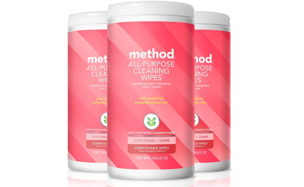 In Stock! Method Allpurpose Cleaning Wipes, Pink Grapefruit, 70 Count