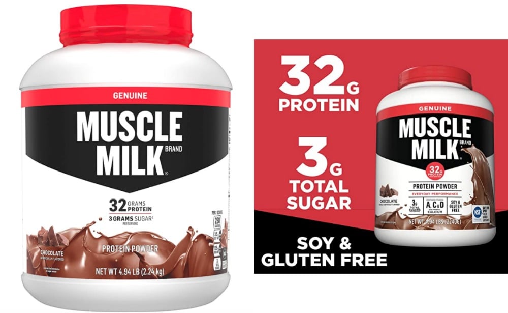 Great Price 49 Off Muscle Milk Genuine Protein Powder Chocolate 32g Protein 4 94 Pound