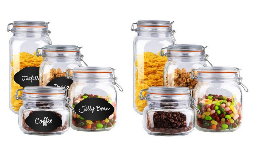 Home Basics 4 Piece Glass Canister Set 11 64 Was 18 At Walmart   SetPicMonkey Collage 2 