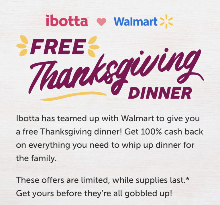 Over $20 In Thanksgiving Freebies At Walmart {Ibotta} | Free ...