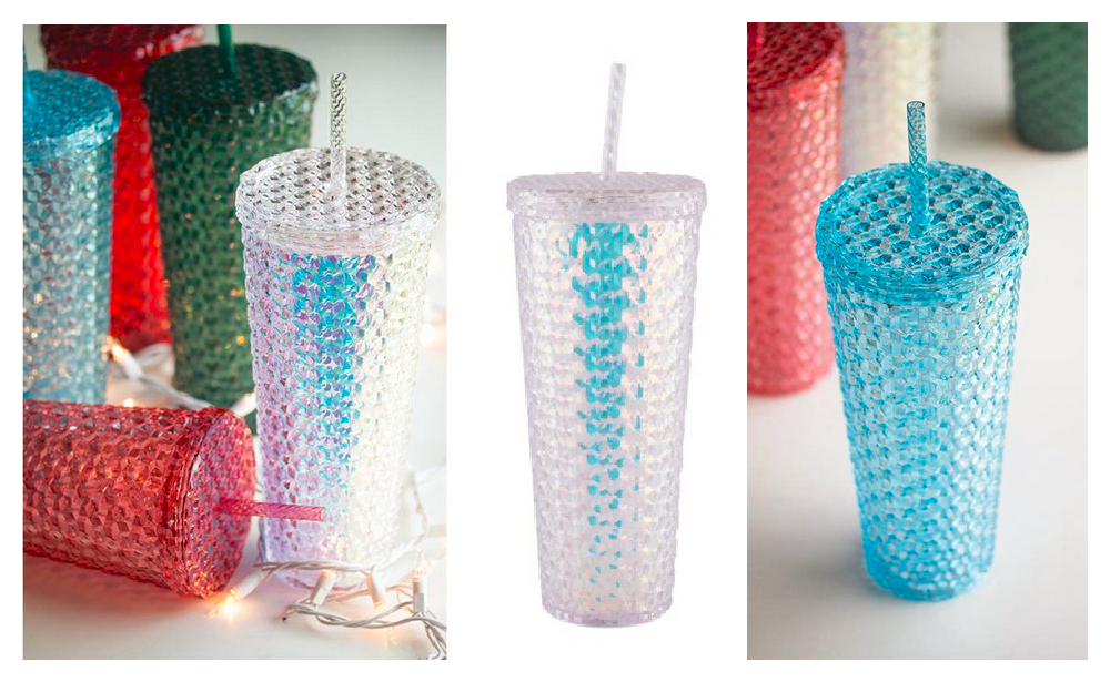 Mainstays 4-Pack 26-Ounce Textured Tumbler with Straw, Matte Teal 