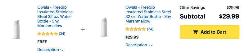 BOGO Free Owala FreeSip Insulated Stainless Steel 32 oz. Water