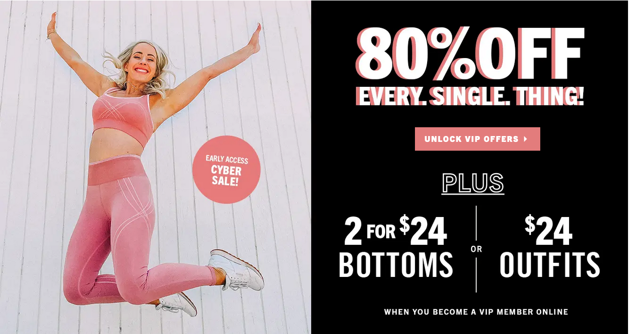 80% off EVERYTHING on Fabletics Right Now, Cyber Black Friday Sale