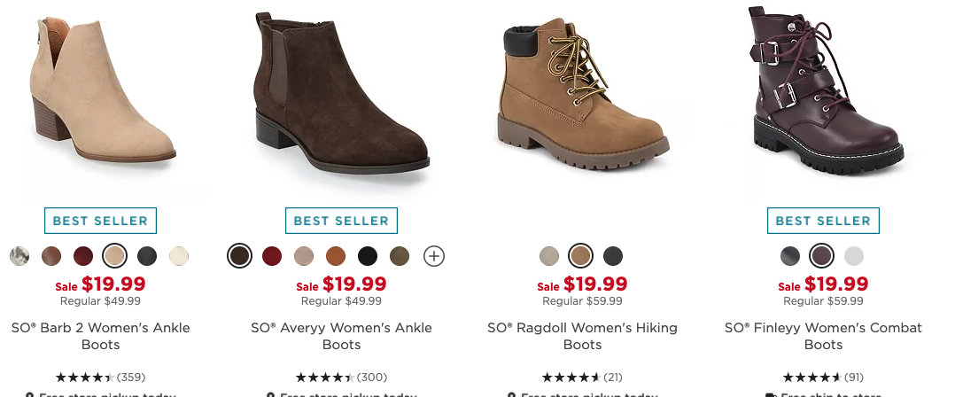 Kohls black friday outlet womens boots