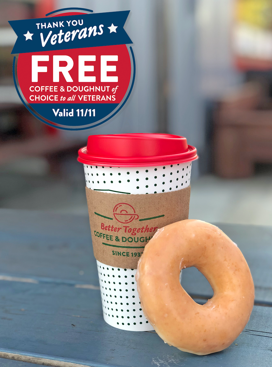 FREE Krispy Kreme Doughnut & Coffee for Veterans on 11/11/21! Living