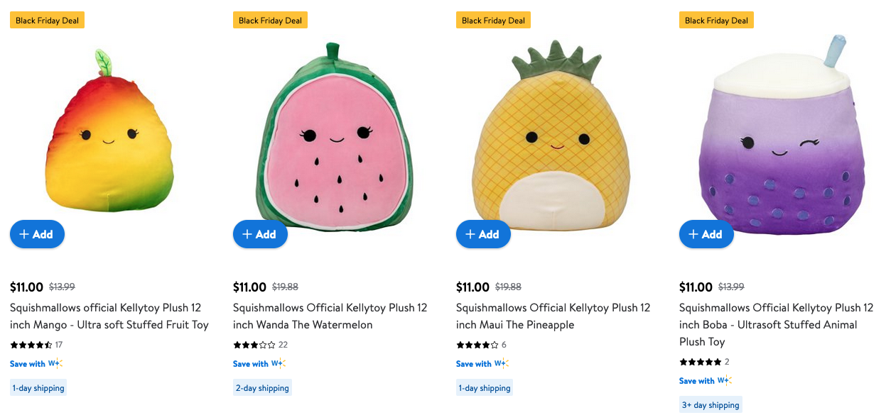 HOT! 40 off Squishmallows at Walmart Black Friday Prices Living