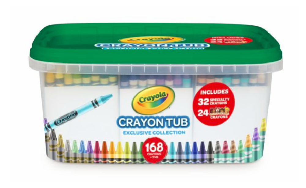 Crayola Crayon and Storage Tub, 168 Crayons, Featuring Colors of the