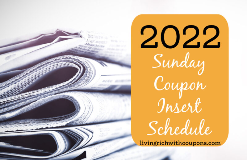 2022 Sunday Coupon Insert Schedule | Living Rich With Coupons®