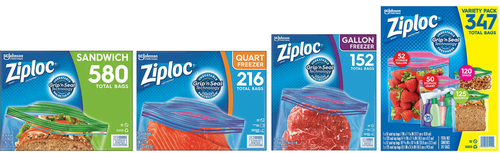 Ziploc Double Zipper Quart Freezer Bags, 216 Ct 