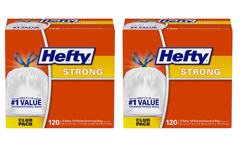  Hefty Strong Tall Kitchen Trash Bags, Unscented, 13