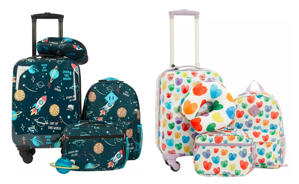 Travelers Club Kid's Hardside Carry-On Spinner 5-Piece Luggage Set, Ice Cream