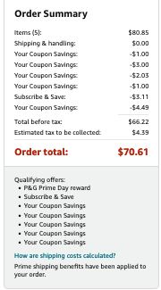 P&G Promotion - Spend $75, Get $20 in Prime Day Credits!