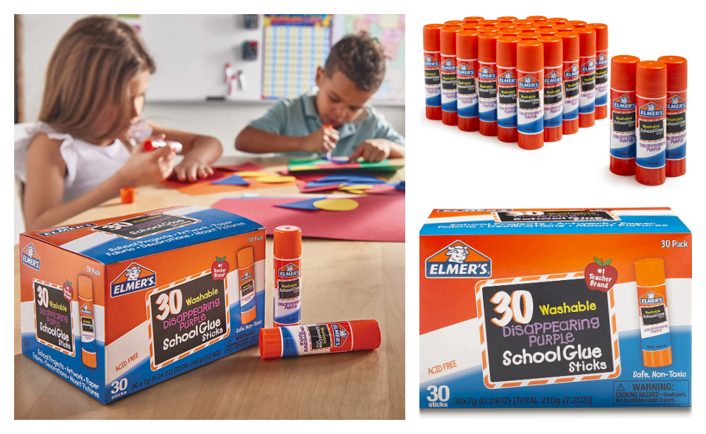 ElmerS Disappearing Purple School Glue Sticks Washable 7 Grams 30