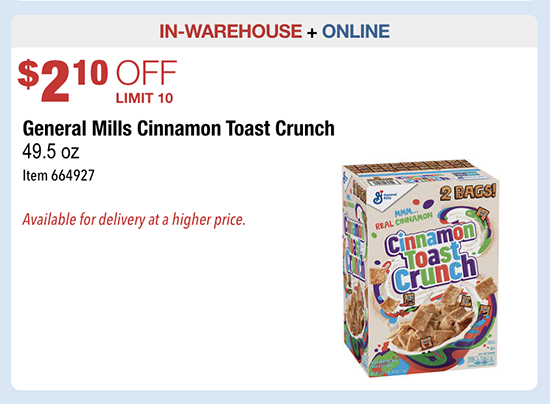 Cinnamon Toast Crunch Cereal (49.5 oz., 2 pk.)