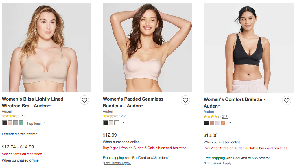 Target - Buy One Get One 50% Off Bras & Bralettes