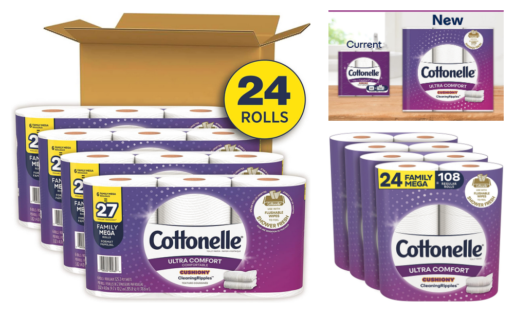 Stock Up Price! 24% off Cottonelle Ultra Comfort Toilet Paper (24 Family  Mega Rolls = 108 regular rolls) {}