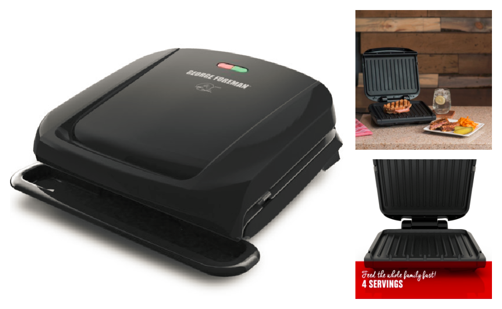  George Foreman 4-Serving Removable Plate Grill and