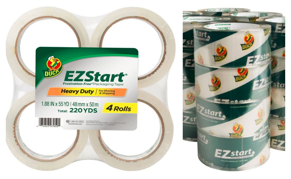  Duck EZ Start Packing Tape, 1.88 Inches x 54.6 Yards