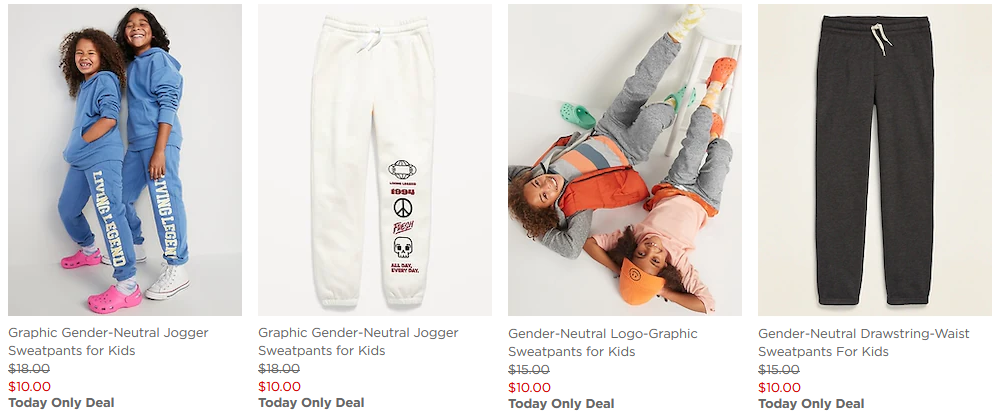 Gender-Neutral Drawstring-Waist Sweatpants For Kids