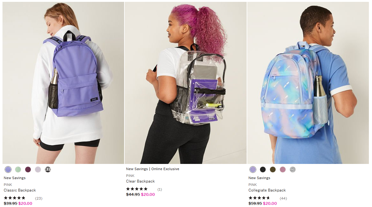 Victoria's Secret PINK – 50% Off Backpacks