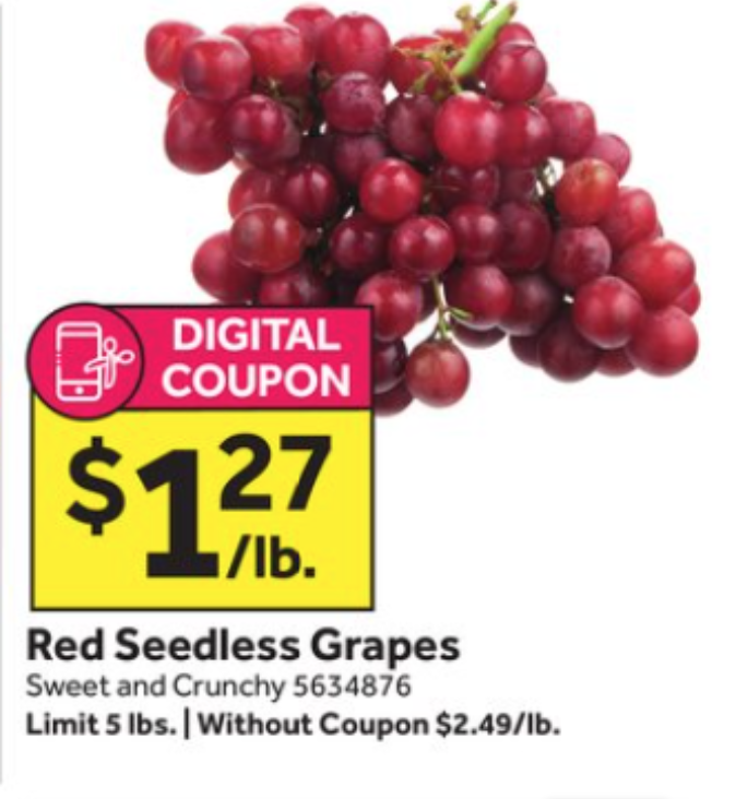 Grapes Red Seedless (1 pound), Shop