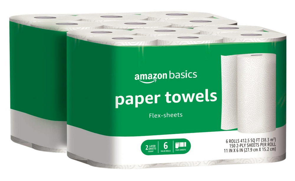 Nice Price! Amazon Basics 2 Ply Paper Towel – Flex-Sheets – 12 Value ...