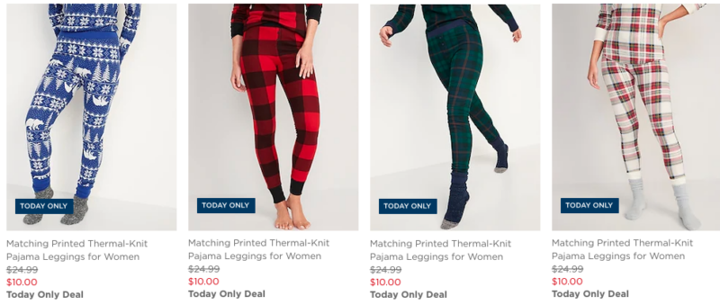 Printed Thermal-Knit Pajama Leggings for Women