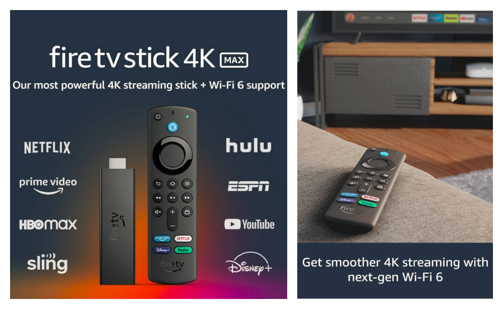 2021  Fire TV Stick 4K MAX Streaming Device WiFi-6 Alexa Voice Remote