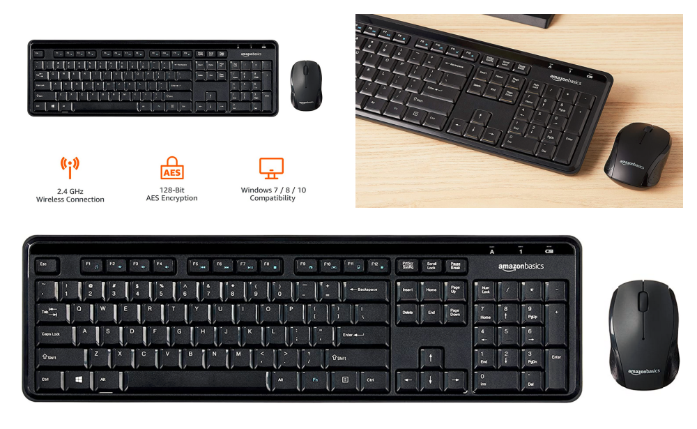 amazon basics wireless computer keyboard and mouse combo