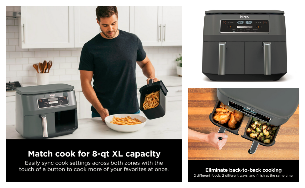 Ninja® Foodi® 4-in-1 8-qt. 2-Basket Air Fryer with DualZone™ Technology  just $99, Walmart Black Friday Week 2