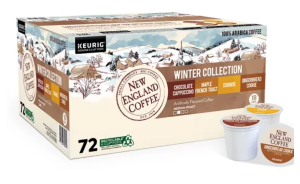 New England Coffee Winter Collection Variety Pack Pods 72 Count