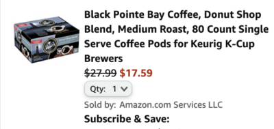 Black Pointe Bay, Donut Shop Blend, Medium Roast, 80 Count Single Serve Coffee Pods for Keurig K-Cup Brewers