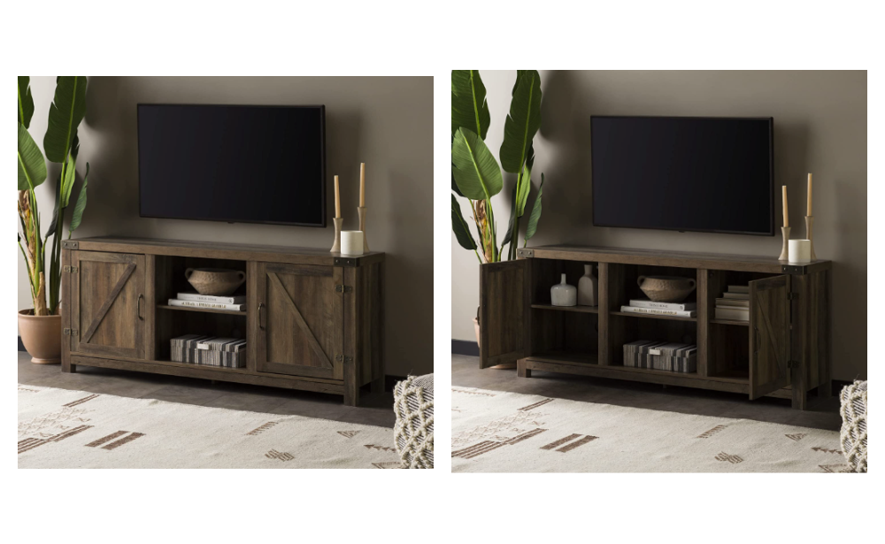 69 Off Walker Edison Double Barn Door TV Stand Living