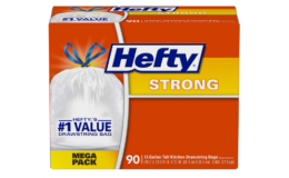 Stock Up Price Hefty Strong Tall Kitchen Trash Bags, Unscented, 13 Gallon, 90 Count {Amazon} $.11/Bag