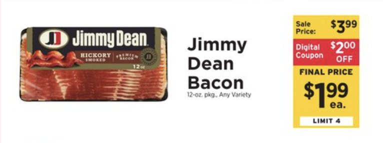 Jimmy Dean Bacon Just $1.99 at ShopRite! | Living Rich With Coupons®