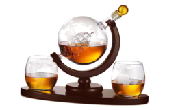 47% Off + $5 Off Whiskey Decanter Globe Set with 2 Etched Whiskey Glasses | Great for Dad!