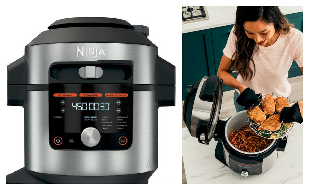 Ninja Ol601 Foodi Xl 8 Qt Pressure Cooker Steam Fryer With Smartlid, 14 In  1 That Air Fries, Bakes 
