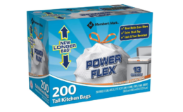 Stock Up Price! Member's Mark Power Flex Tall Kitchen Drawstring Bags, 200 Count