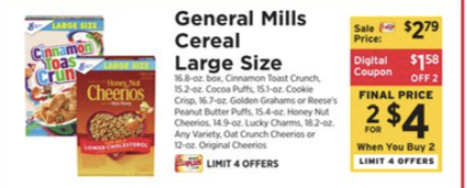 General Mills Cereals as low as $0.55 at ShopRite!{ Rebates